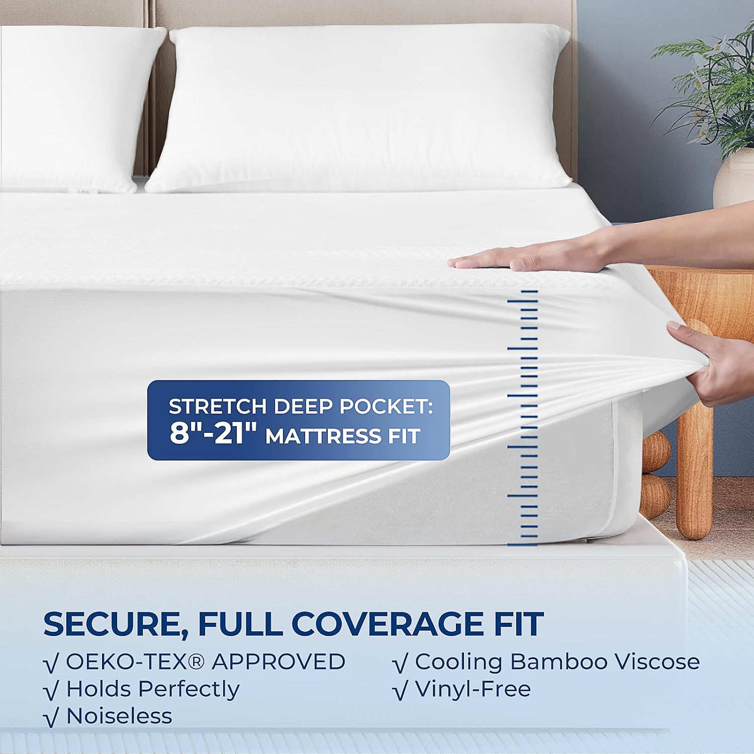 Detalle 2 de TASTELIFE Full Mattress Protector, 54 x 75 Inches
