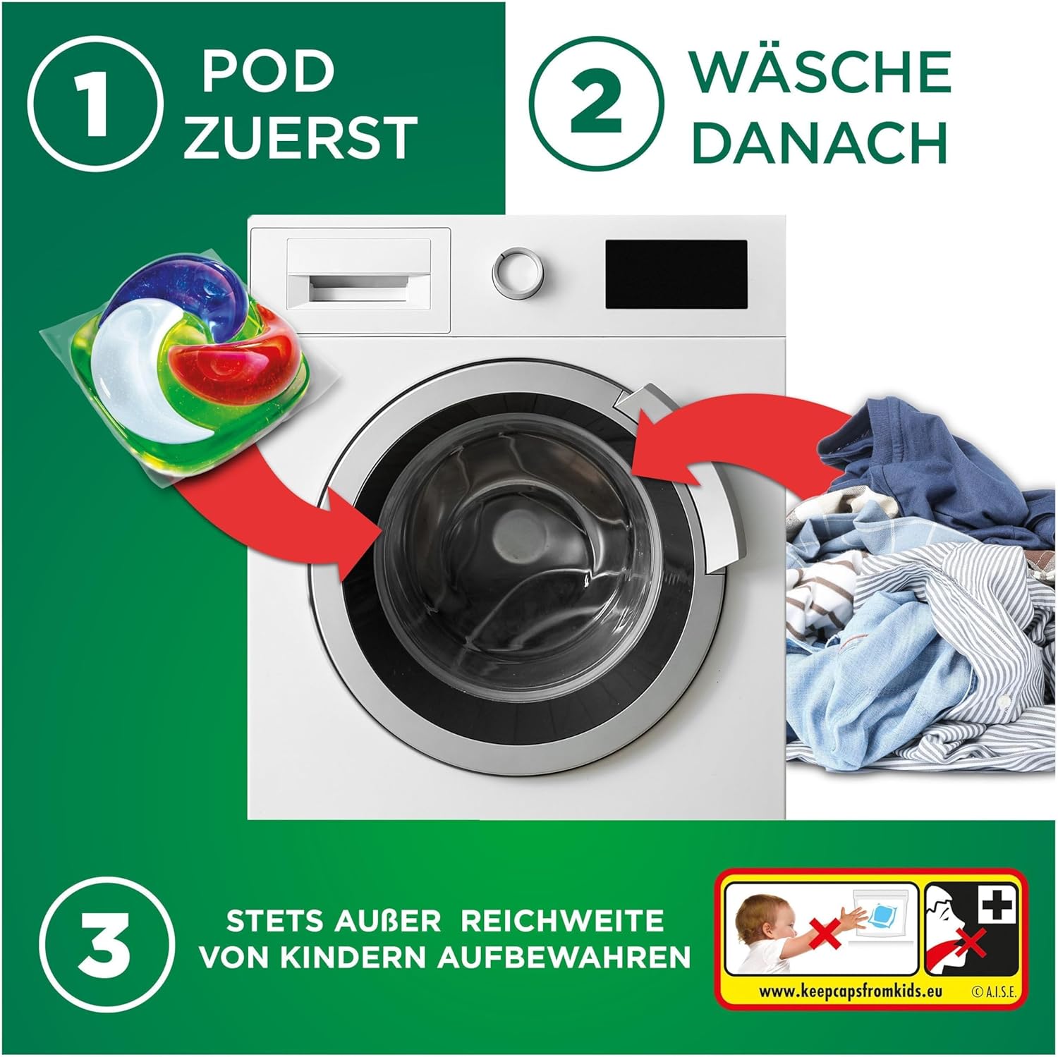 Thumbnail 6 de Ariel Max Power PODS®: Flüssigwaschmittelkapseln 66 Wäschen, Universal+ mit 3 integrierten Waschzusatzstoffen