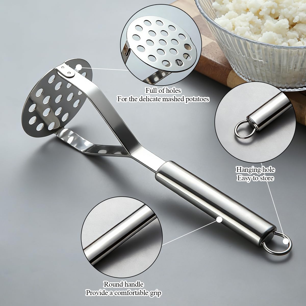 Thumbnail 6 de Homquen Potato Masher, Stainless Steel