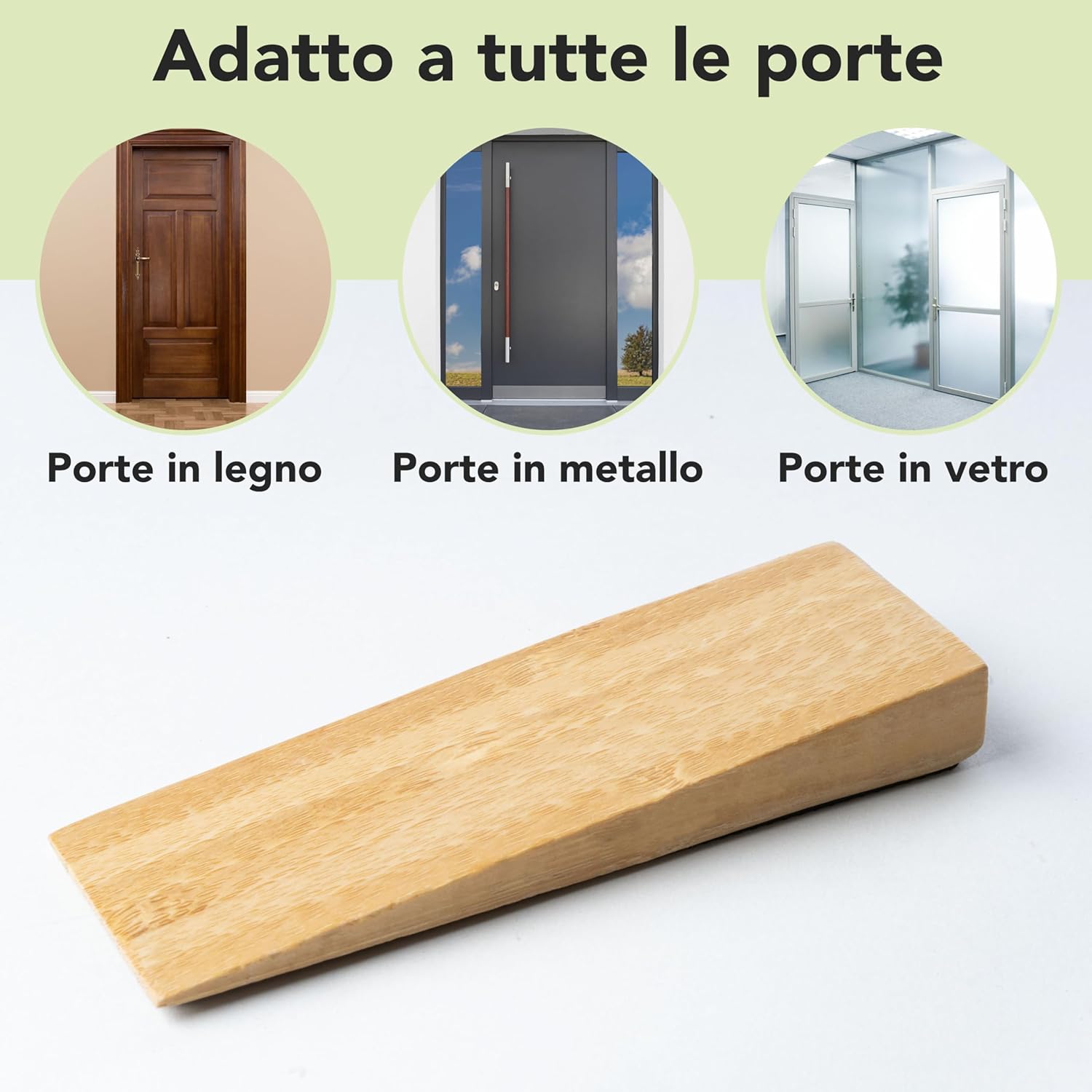 Thumbnail 1 de Set 2 fermaporta in bambù antiscivolo per pavimento 🪵