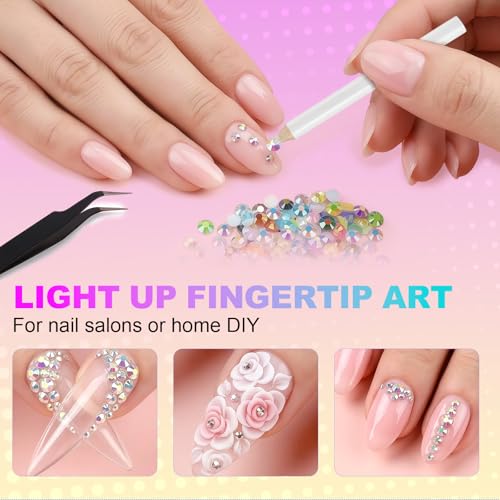 Detalle de CHSEEO 48000Pcs Resin Jelly Rhinestones 48 Colours Nail Gems Bedazzling Kit