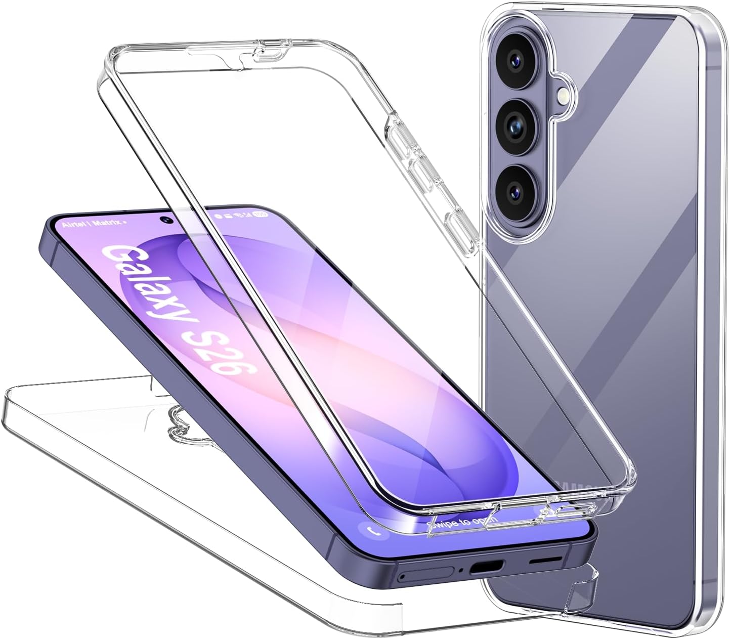 Detalle de Guscase coque compatible Samsung Galaxy S26 5G transparente en silicone TPU 360°