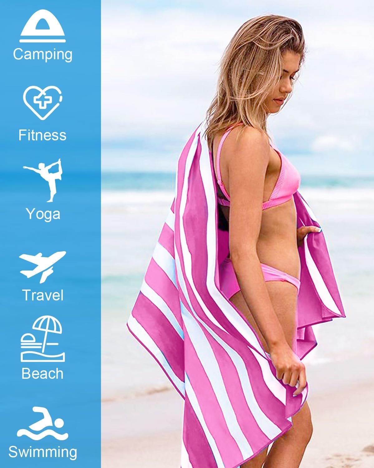 Thumbnail 3 de Victoper Microfiber Beach Towel Oversized – Rapid Drying, Sand-Free, 63x35 Inch