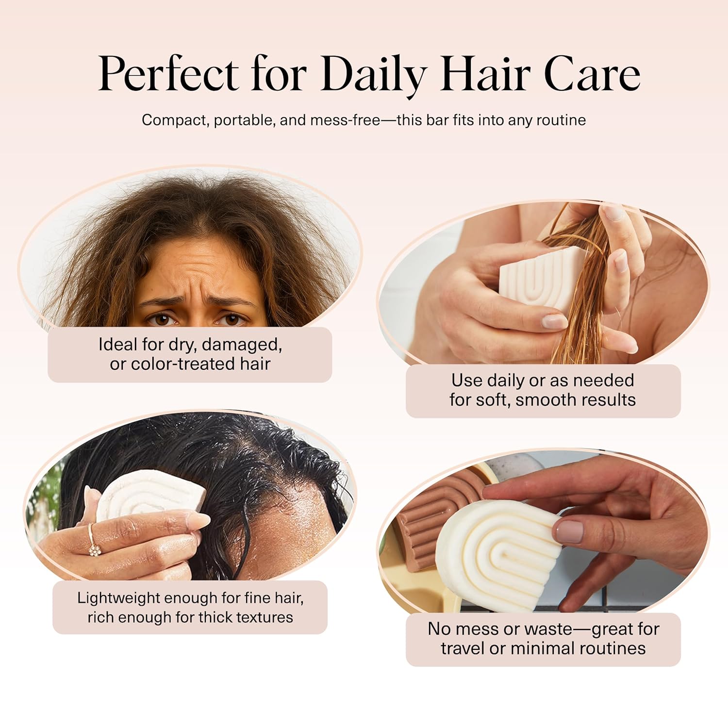 Detalle de Kitsch Rice Water Conditioner Bar for Hair Growth (Rice Protein) — Sulfate, Silicone & Paraben-Free Hair Conditioner, 2.7 oz