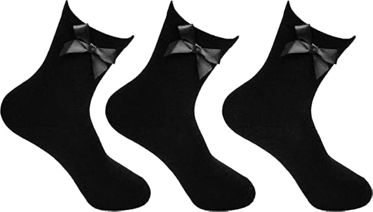 Thumbnail 6 de COSHAL 3 Pairs Girls Ankle Bow Socks – Cotton Rich, Non-Slip School Uniform Pack