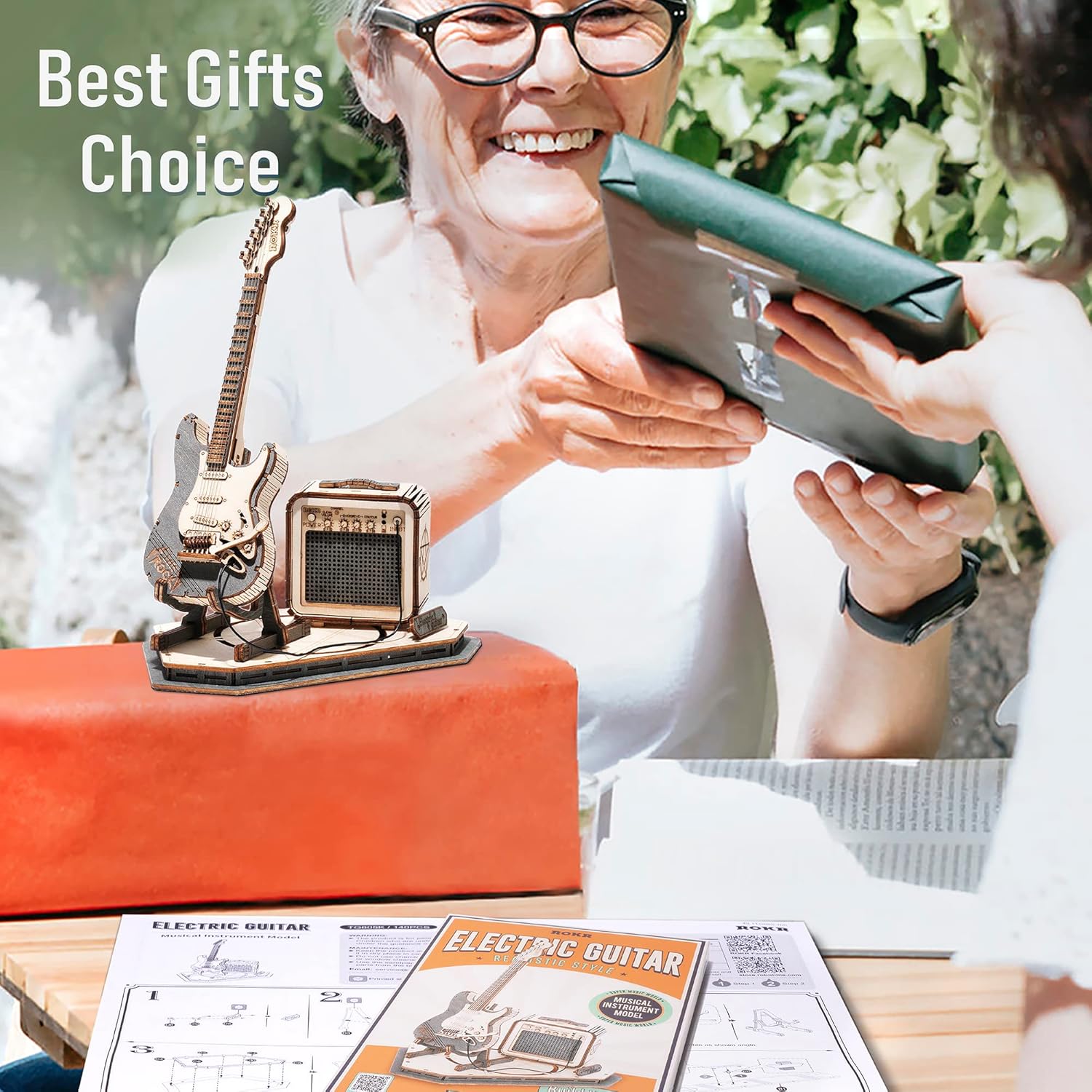 Thumbnail 3 de ROKR 3D Wooden Puzzles Guitar model kit (140 pieces) for adults and ages 14+