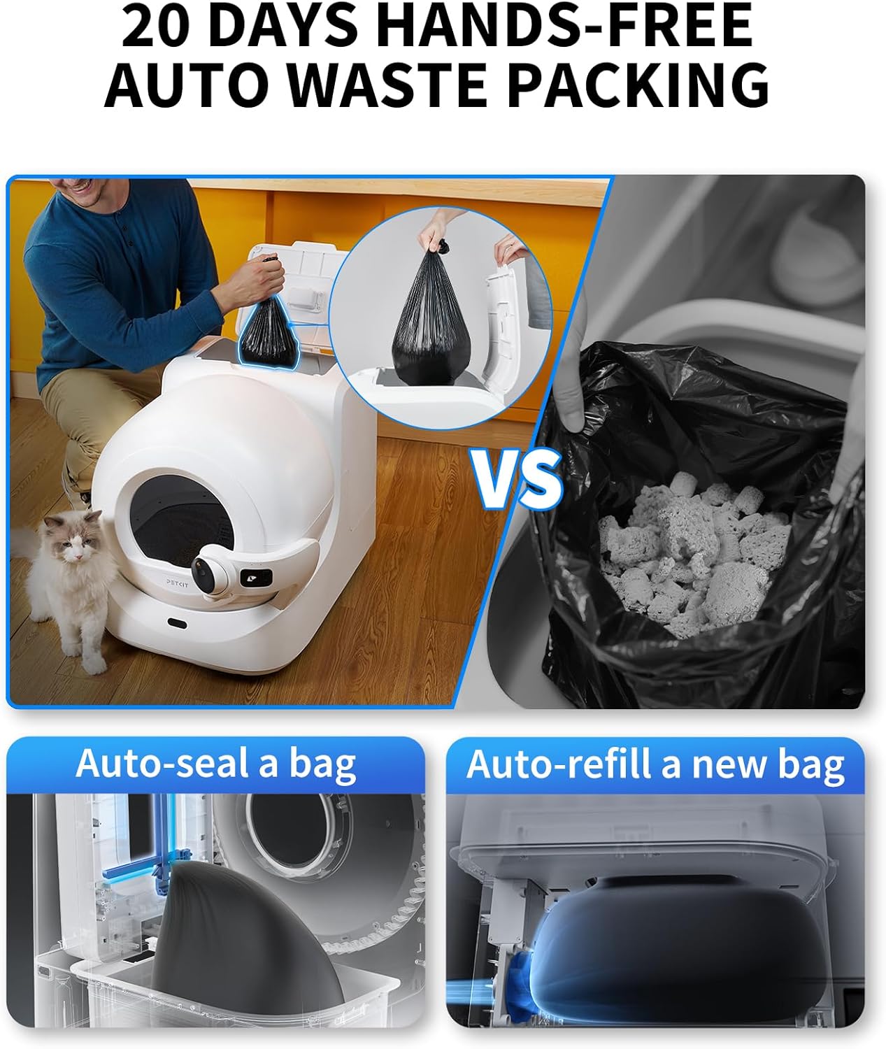 Thumbnail 3 de PETKIT PUROBOT ULTRA self-cleaning cat litter tray with AI camera, facial recognition & health monitoring