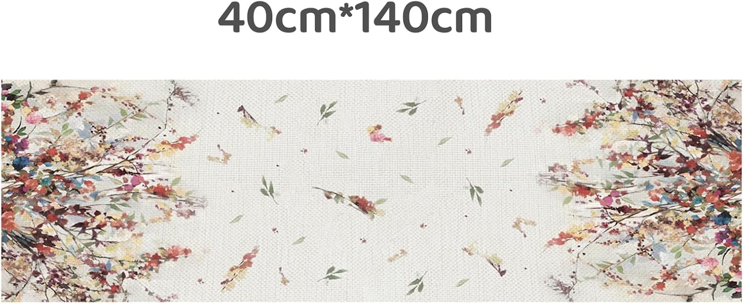 Thumbnail 4 de LOZULO Natur Blumen Tischläufer (40 x 140 cm) – moderne Frühlingsdeko, wetterfest & abwaschbar