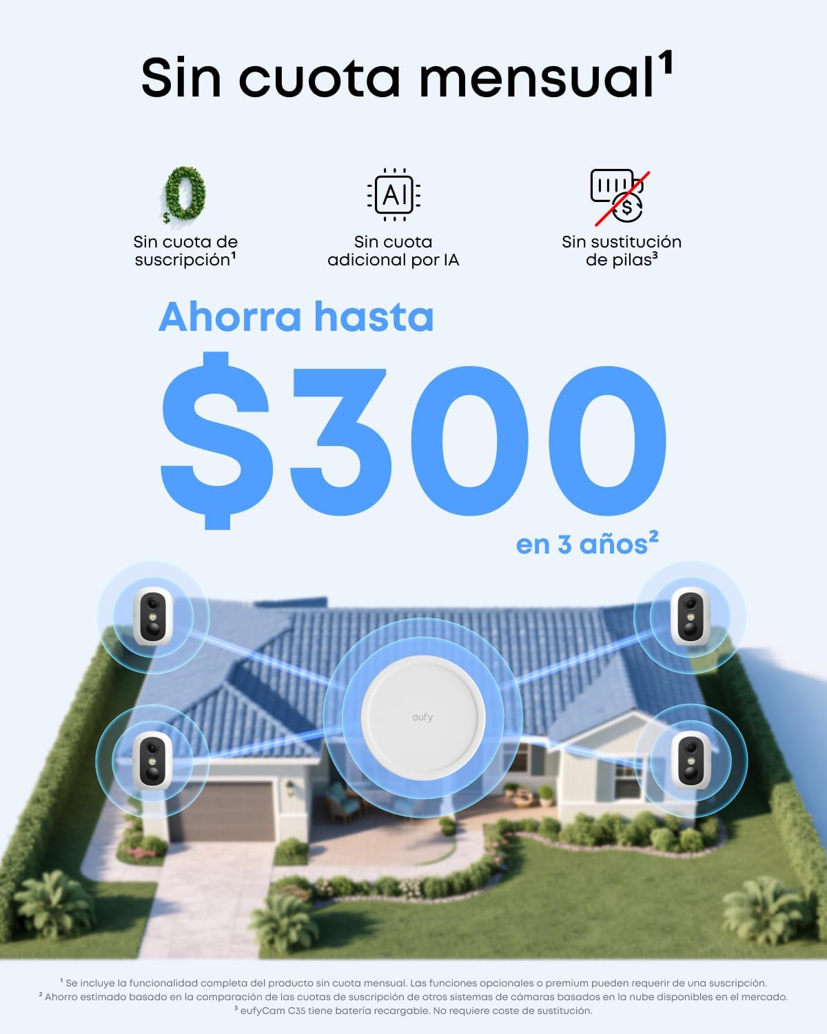 Detalle de eufy Security eufyCam C35 180 días de batería