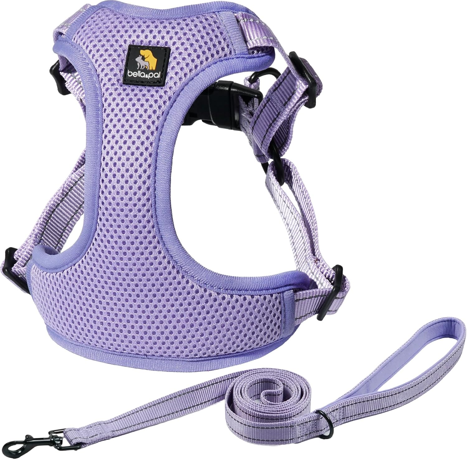 BELLA & PAL Dog Harness and Leash Set — Adjustable Step-in No-Pull Vest for XS to Medium Dogs