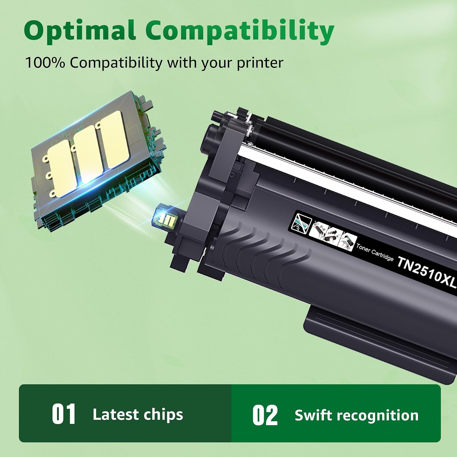 Detalle 2 de GREENSKY TN2510XL toner 1 Black for Brother printers 🖨