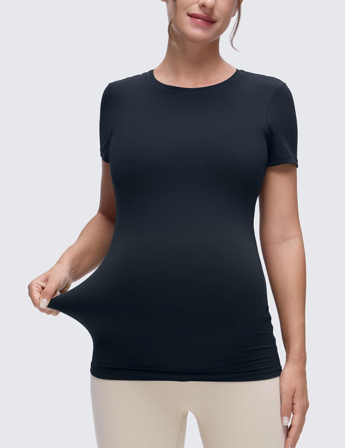 Detalle 2 de CRZ YOGA Womens Softembrace Maternity Soft T-Shirts: A Practical Everyday Top for Expectant and Postpartum Wear