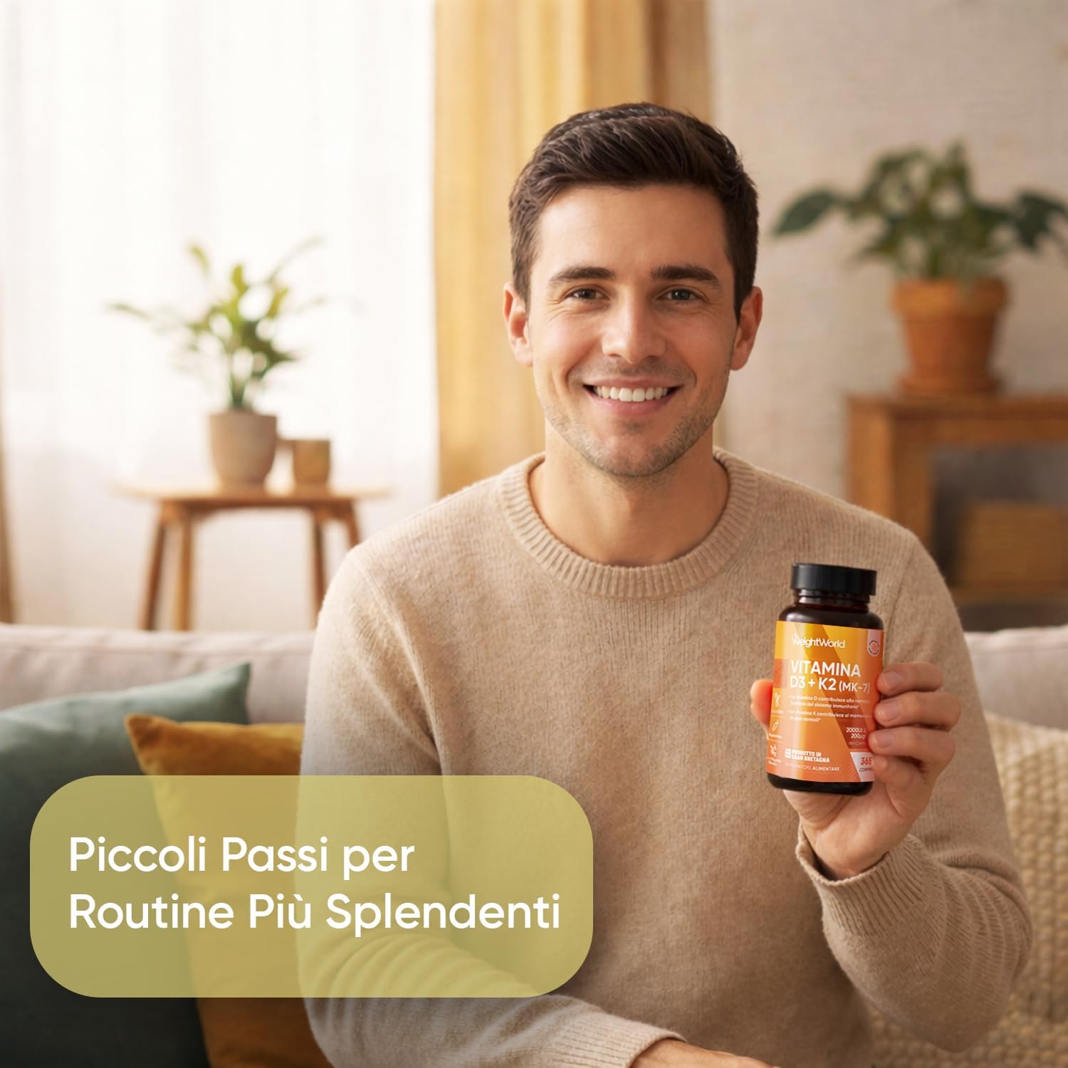 Thumbnail 3 de Vitamina D3 + K2 WeightWorld: 1 compressa al giorno, 365 compresse, 2000 UI D3 e MK-7 200 μg per un anno di supporto osseo