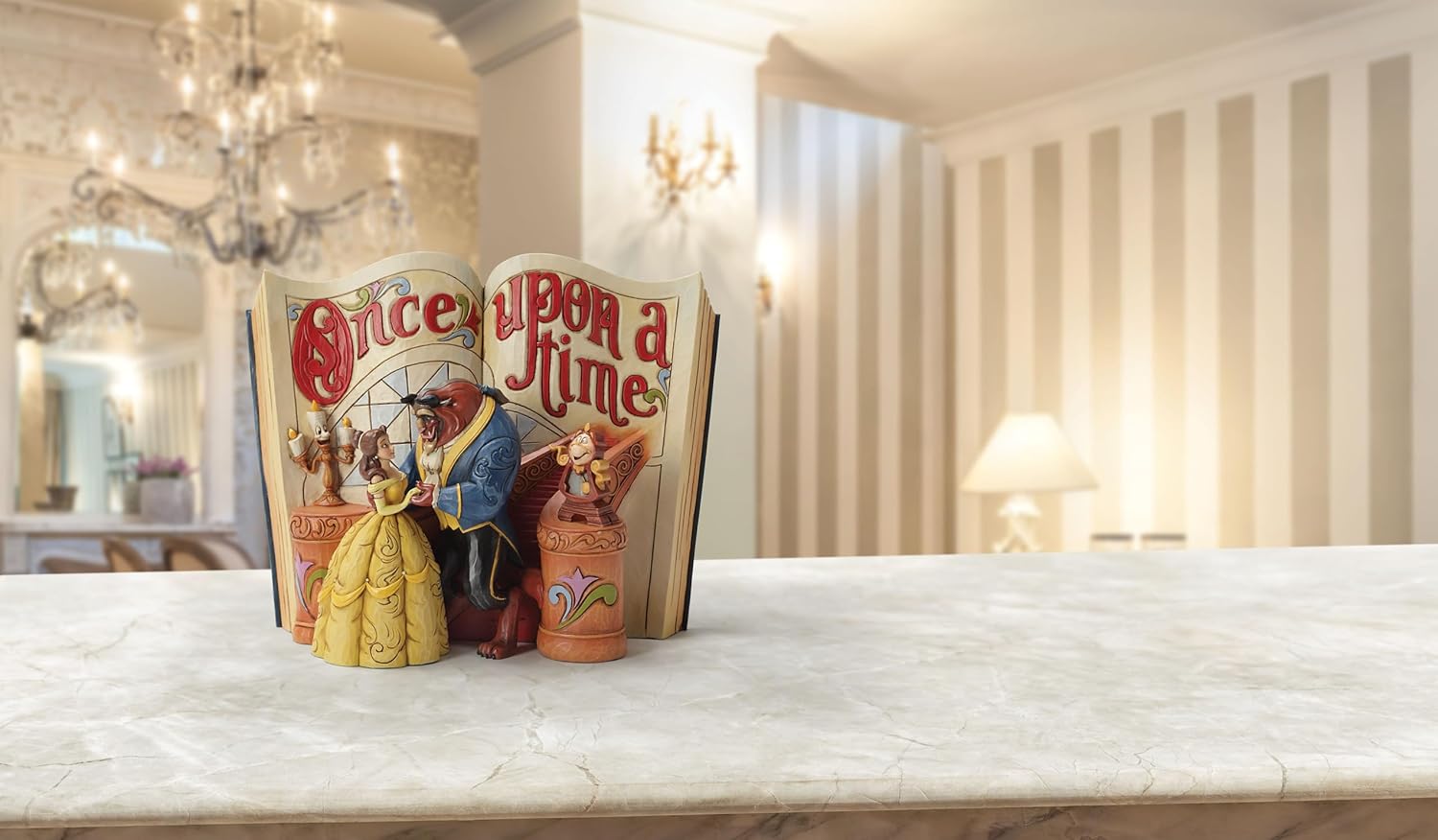Detalle de Enesco Disney Traditions 4031483 Figurine Il Était une Fois la Belle et la Bête – Résine 18 cm, Multicolore