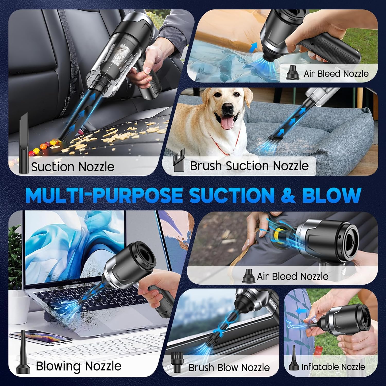 Detalle 2 de KMM handheld vacuum 10000PA đź§ą