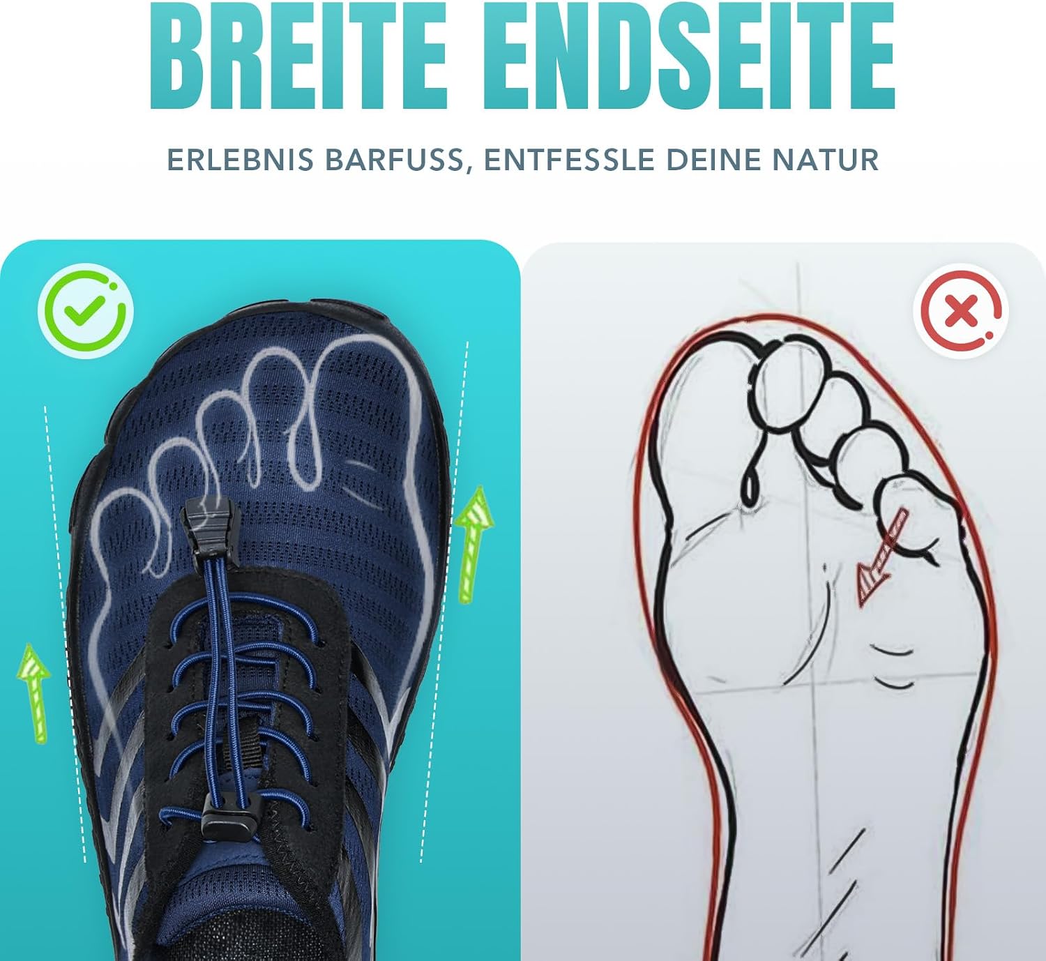 Thumbnail 3 de Torotto Barfußschuhe Fitnessschuhe „Zero-Drop“ – atmungsaktiv, schnell trocknend, Knit für Herren & Damen