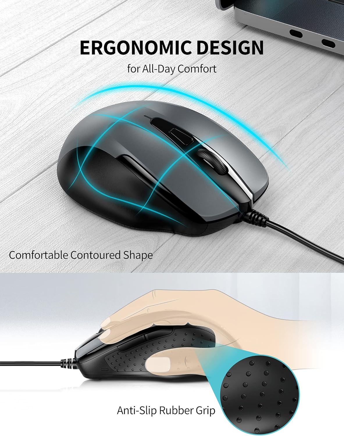Thumbnail 3 de TECKNET USB Wired Mouse 6400 DPI