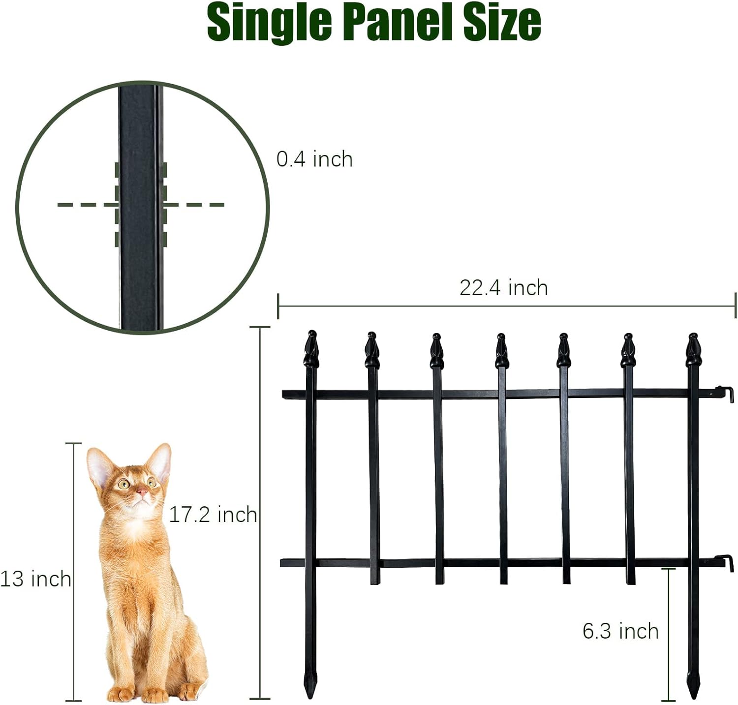 Thumbnail 2 de Thealyn Metal Decorative Garden Fence: 57cm Wide x 45cm High, 5 Panels (2.8m total) for Flower Beds and Path Edges