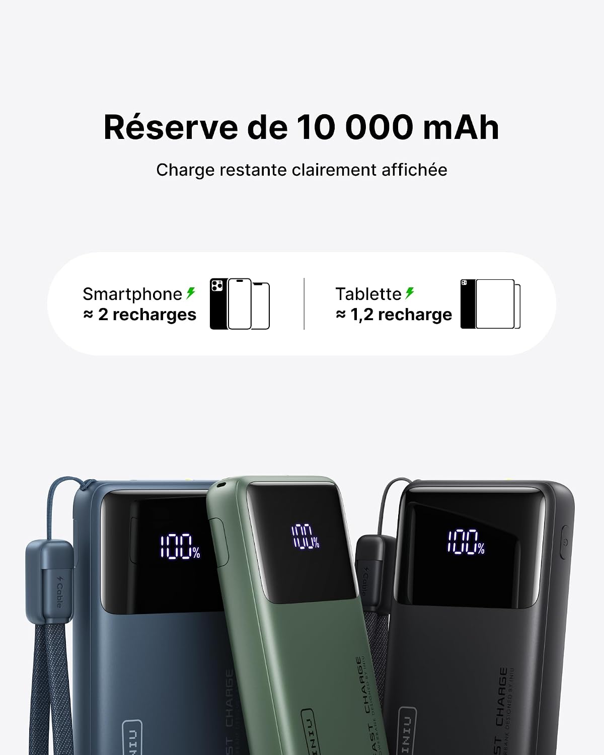 Thumbnail 5 de INIU 10000mAh Batterie Externe 45W – Puissance portable et pratique pour le quotidien