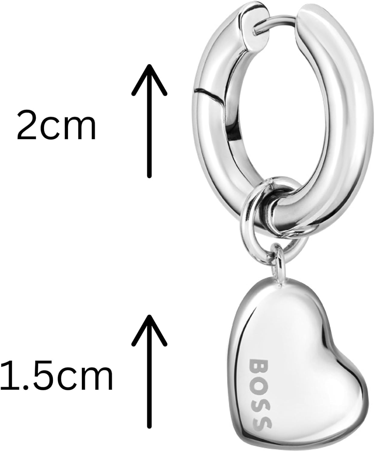 Thumbnail 1 de BOSS Jewelry Honey Love – boucles d’oreilles pendantes en acier inoxydable et or jaune, forme cœur