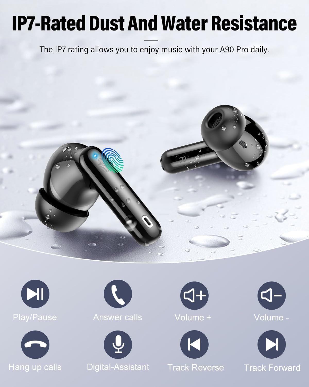 Thumbnail 1 de Wireless Earbuds (Bluetooth 5.4) with 4 ENC Mic, 36H Playtime, Noise Cancelling In-Ear & IP7 Waterproof