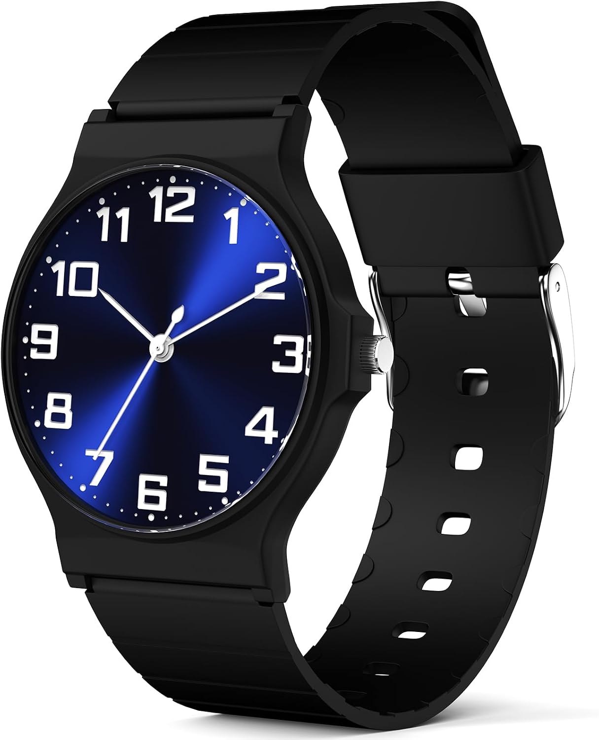 Detalle de SOCICO Montre analogique Enfants 30M étanche Cadran Clair Noir Bleu