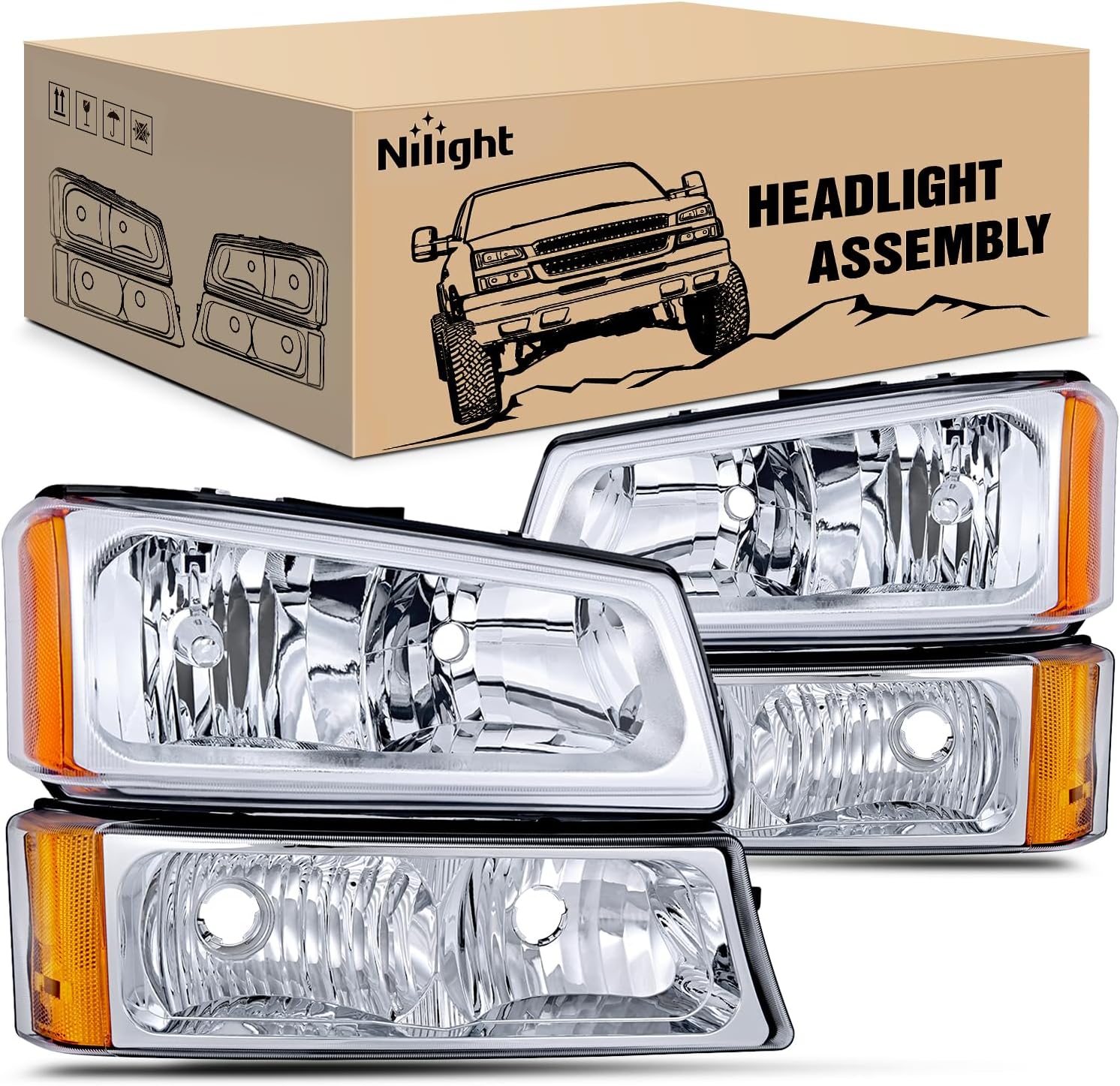 Detalle de Nilight Headlight Assembly for Chevy Silverado 2003–2006