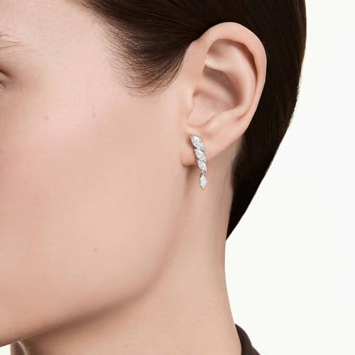 Detalle de Swarovski Mesmera Pendientes Talla Marquesa Blanco con Baño de Rodio
