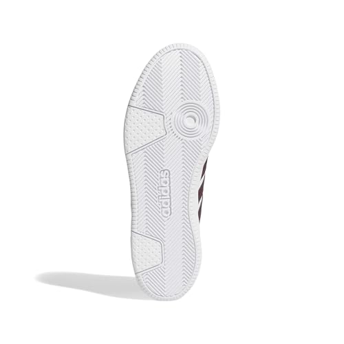 Detalle de adidas Men's Hoops Classic Shoes – FTWR White/Maroon/FTWR White, 11 UK