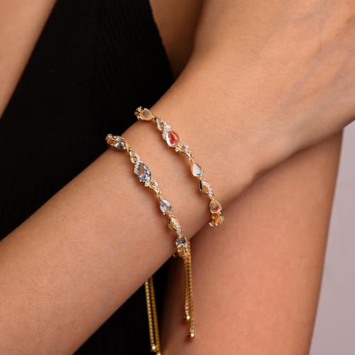 Thumbnail 3 de FANCIME Teardrop Ruby Tennis Bracelet for Women