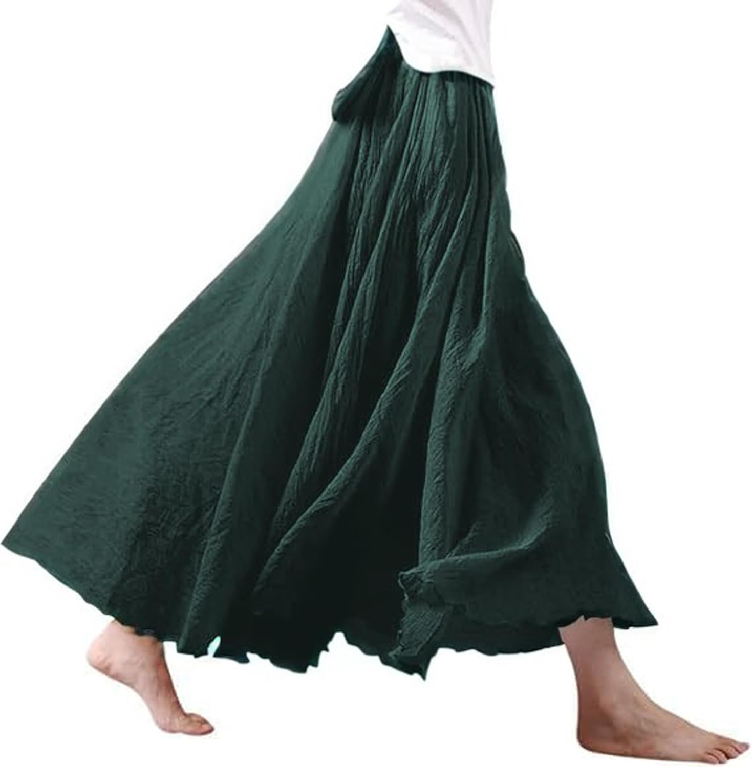 Detalle 2 de Leinen Maxirock für Damen, 95 cm Länge