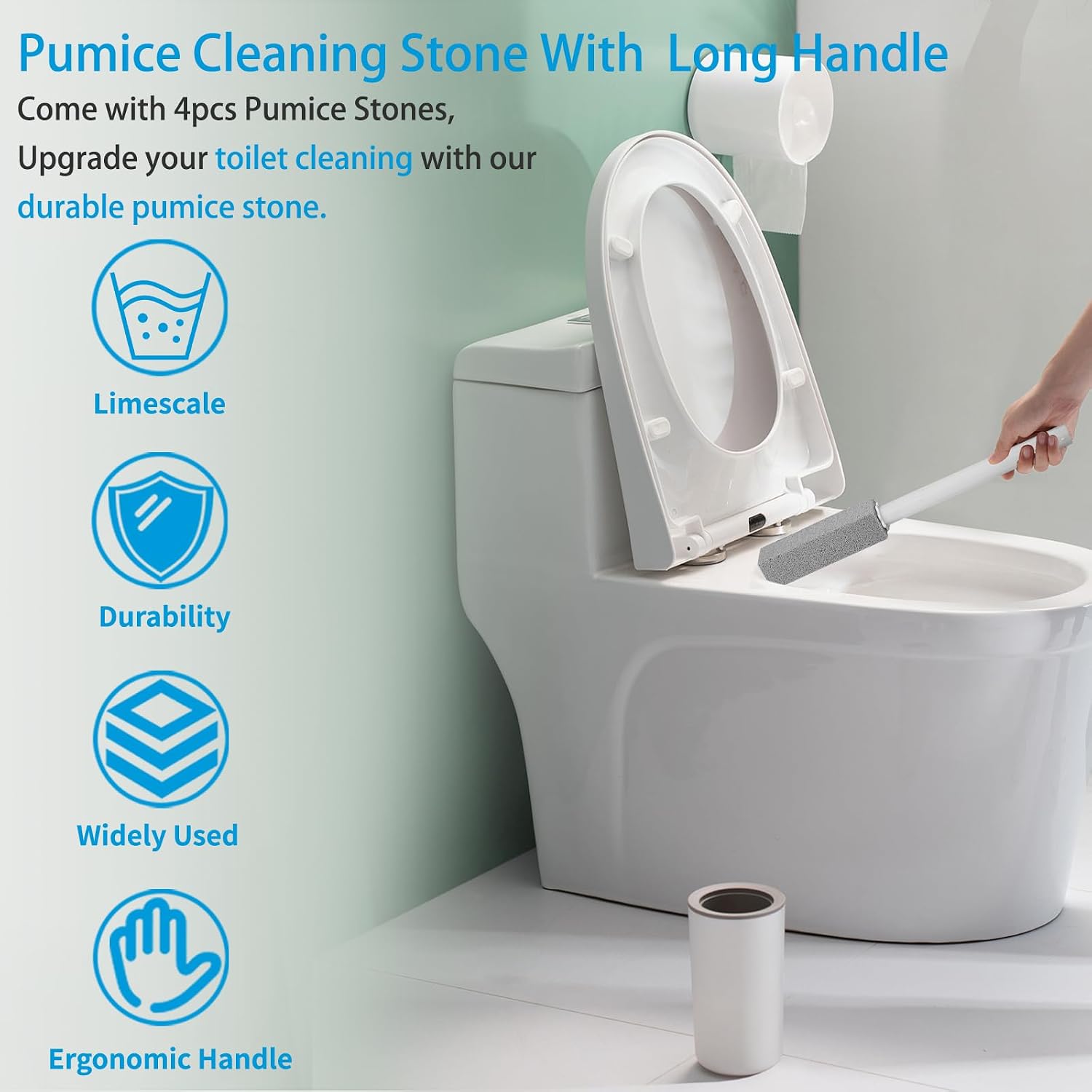 Detalle de 5 Packs Pumice Cleaning Stone with Extra Long Handle