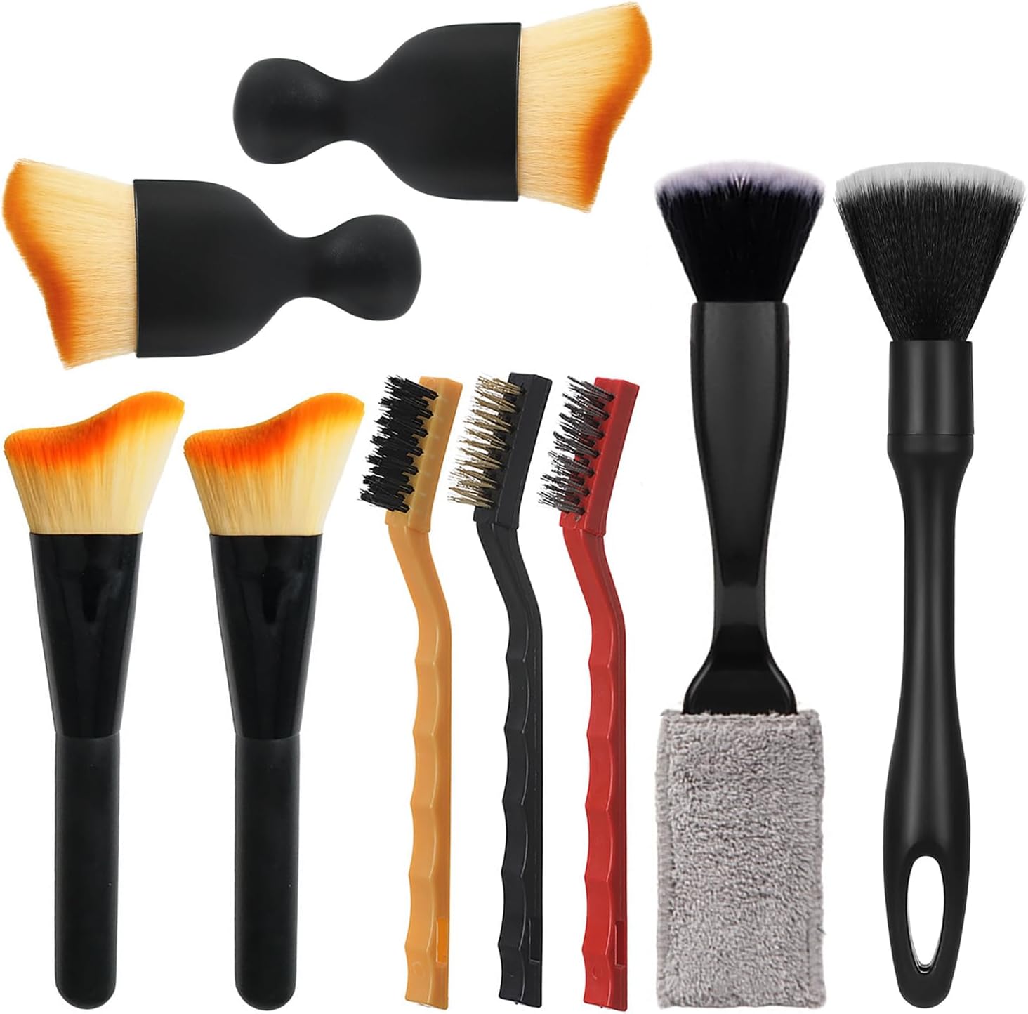 Detalle de xiluuyou 9 Pcs Car Detailing Brush Set: Ultra-Soft Interior & Exterior Cleaning Kit