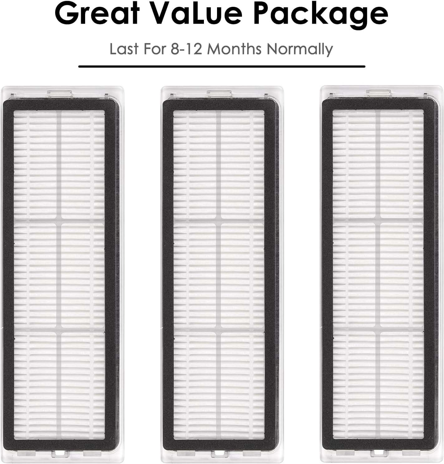 Detalle de FILTERIST L10s Ultra HEPA-filter, 3-pack för kompatibla robotdammsugare