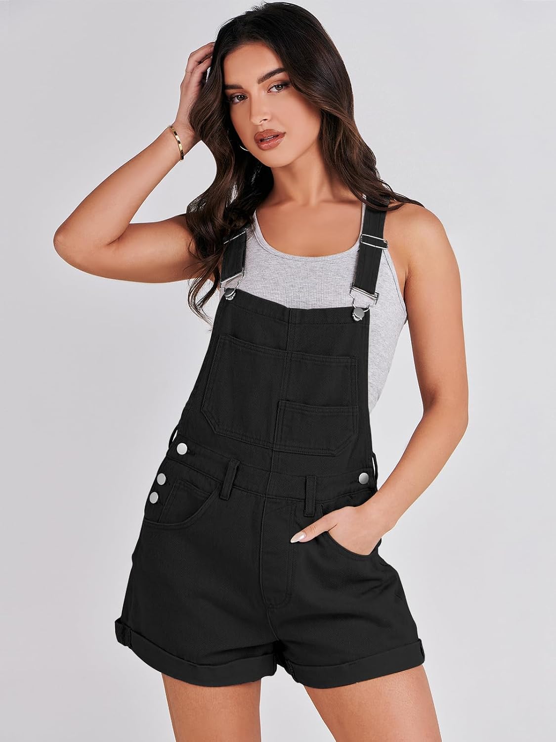 Thumbnail 2 de ANRABESS Denim Shorts Overalls for Women: Loose-Fit Jumpers for Summer 2026