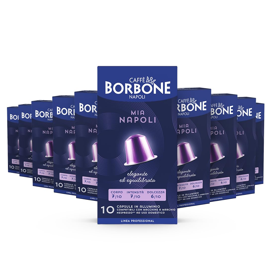 Detalle de Caffe Borbone Mia Napoli Mischung – 100 Aluminiumkapseln, kompatibel mit Nespresso