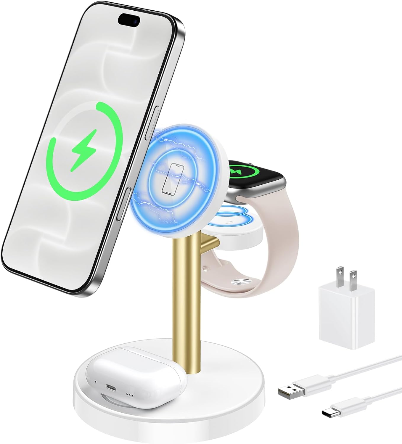 Detalle de Aeinidi 3-in-1 Wireless Charging Station 15W