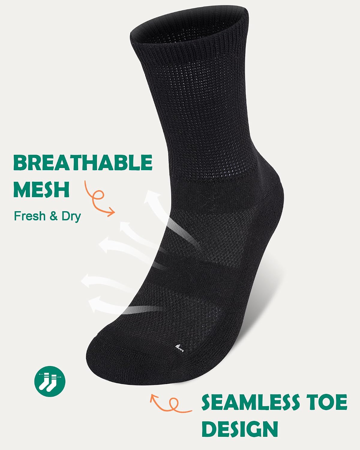 Detalle de Bamboo diabetic socks 3 pairs for men