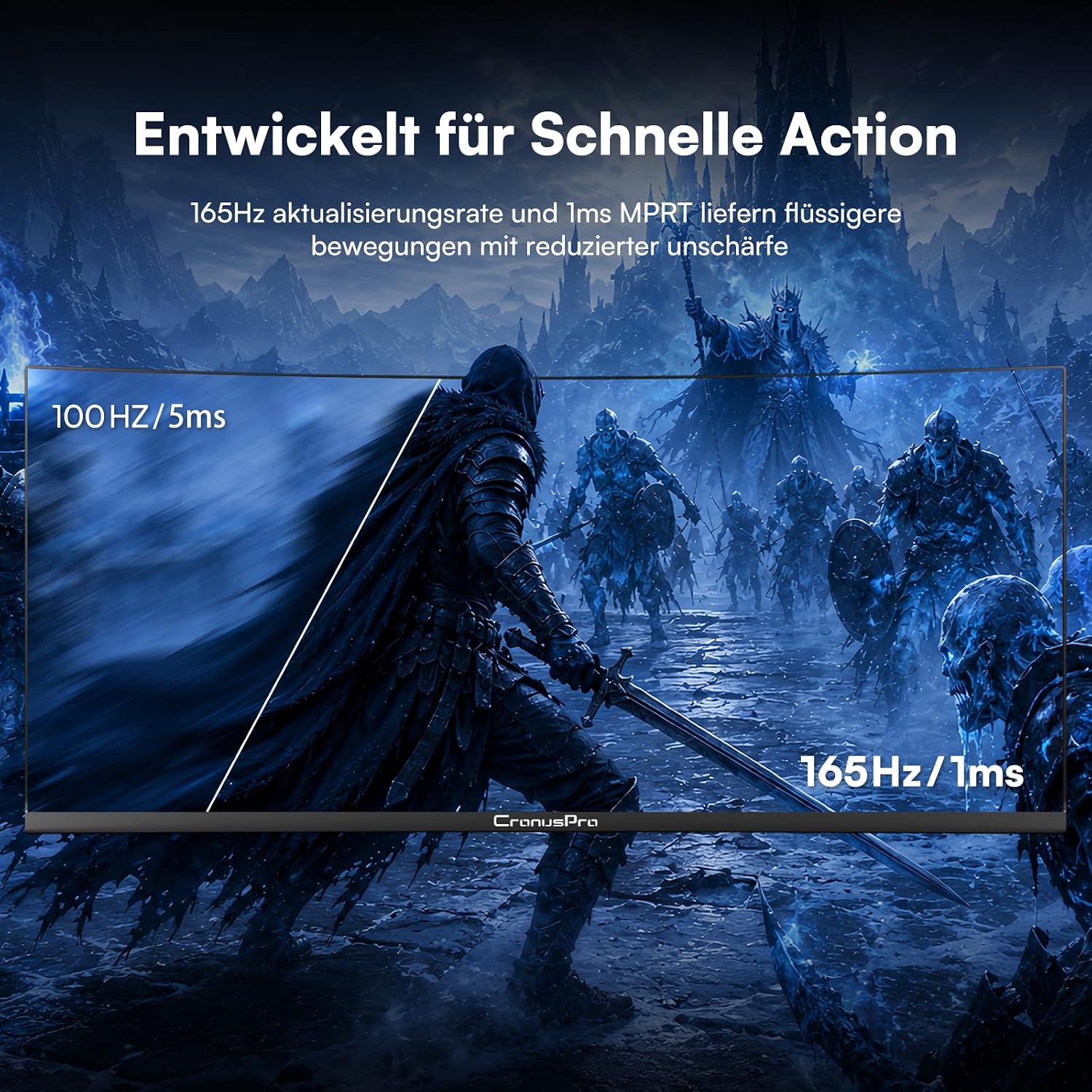 Detalle de CronusPro 34 Zoll UWQHD Gaming Monitor – 3440 × 1440, 165 Hz, 1500R Curved