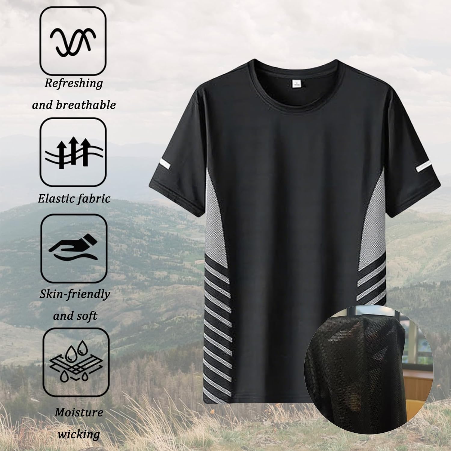 Detalle 2 de JiaYouLC quick dry sport T shirts 3 pack