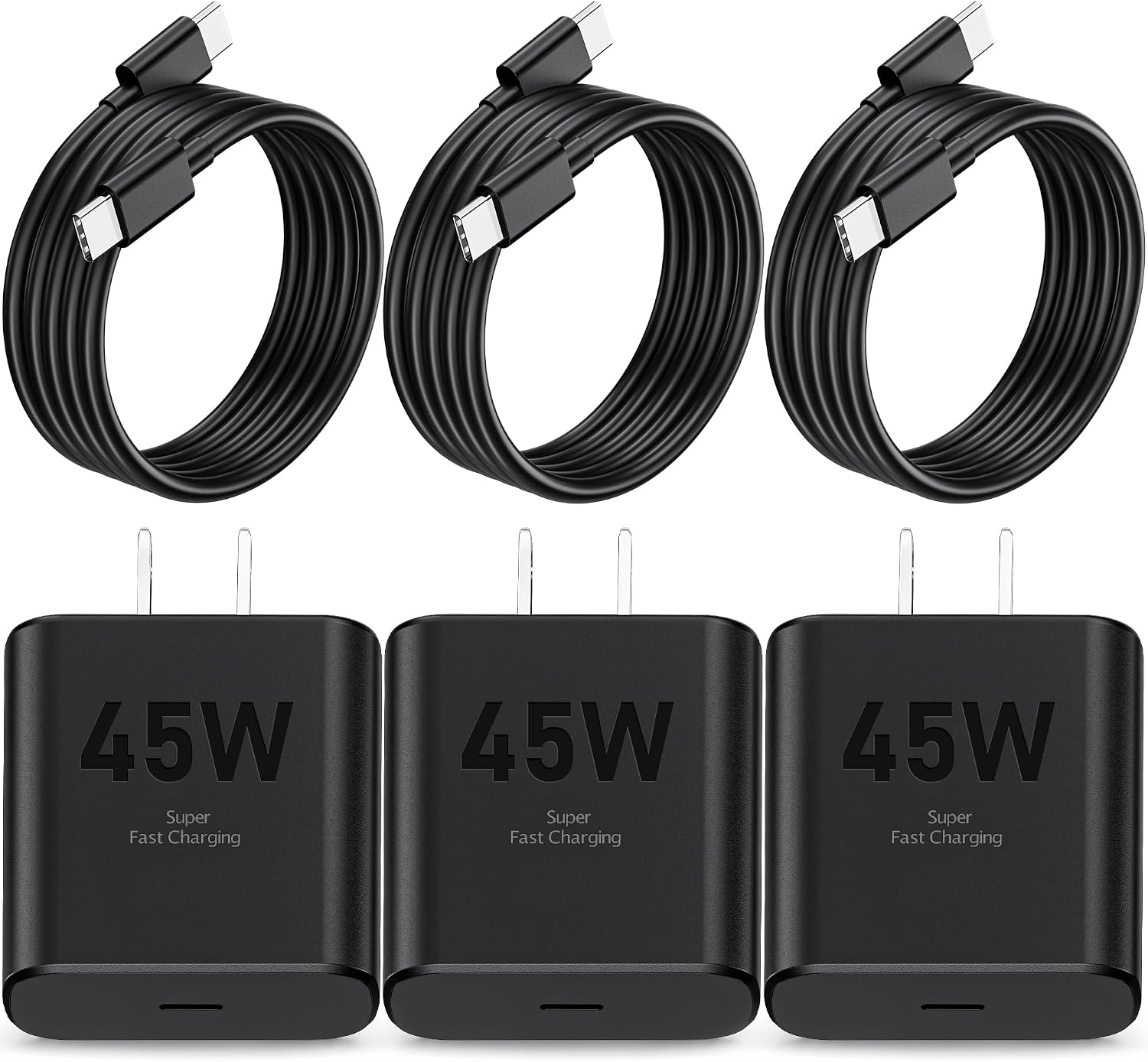 Detalle de NYV 45W USB-C Charger 3-Pack with 6-Foot Cables and PPS