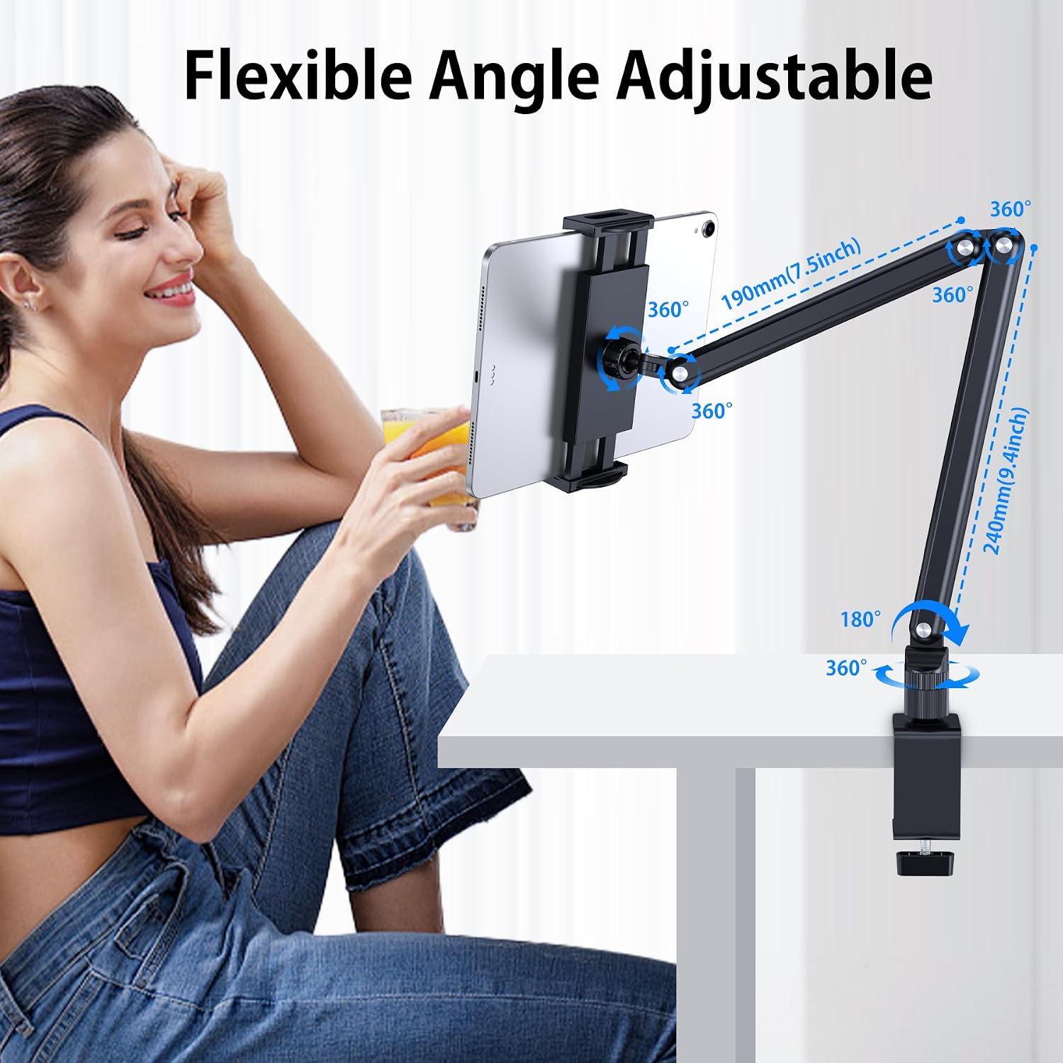Thumbnail 1 de CreaDream aluminium tablethouder met 360° draaibare arm voor 4,7 tot 13 inch