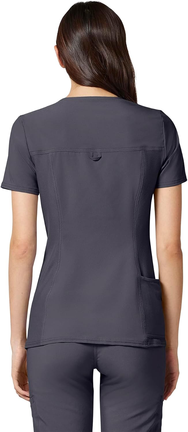 Detalle de Cherokee CK605 Women's Medical Scrub Top, V-Neck, Stretch Panels & Four Pockets