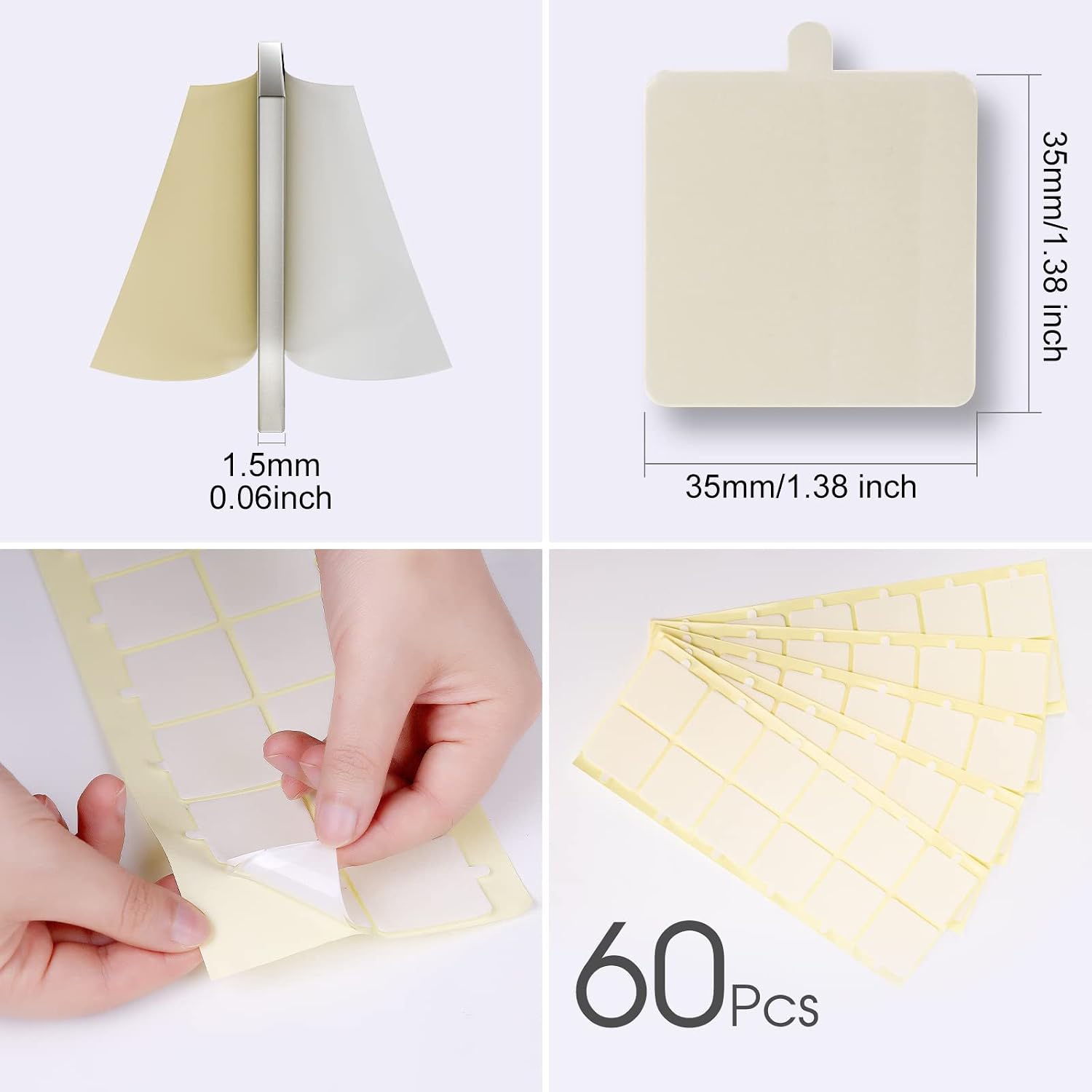 Thumbnail 5 de Sonicism 120pcs Double-Sided Tape Squares for Acoustic Foam, Clear Acrylic