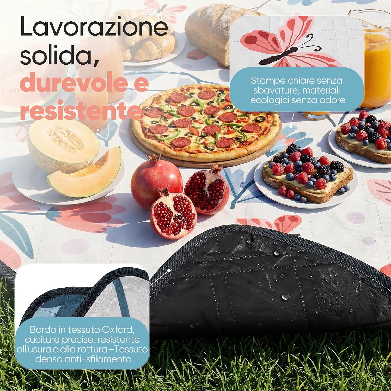 Thumbnail 6 de Sekey Coperta Picnic Impermeabile 200x200 cm – Comfort, Versatilità e Resistenza per Outdoor