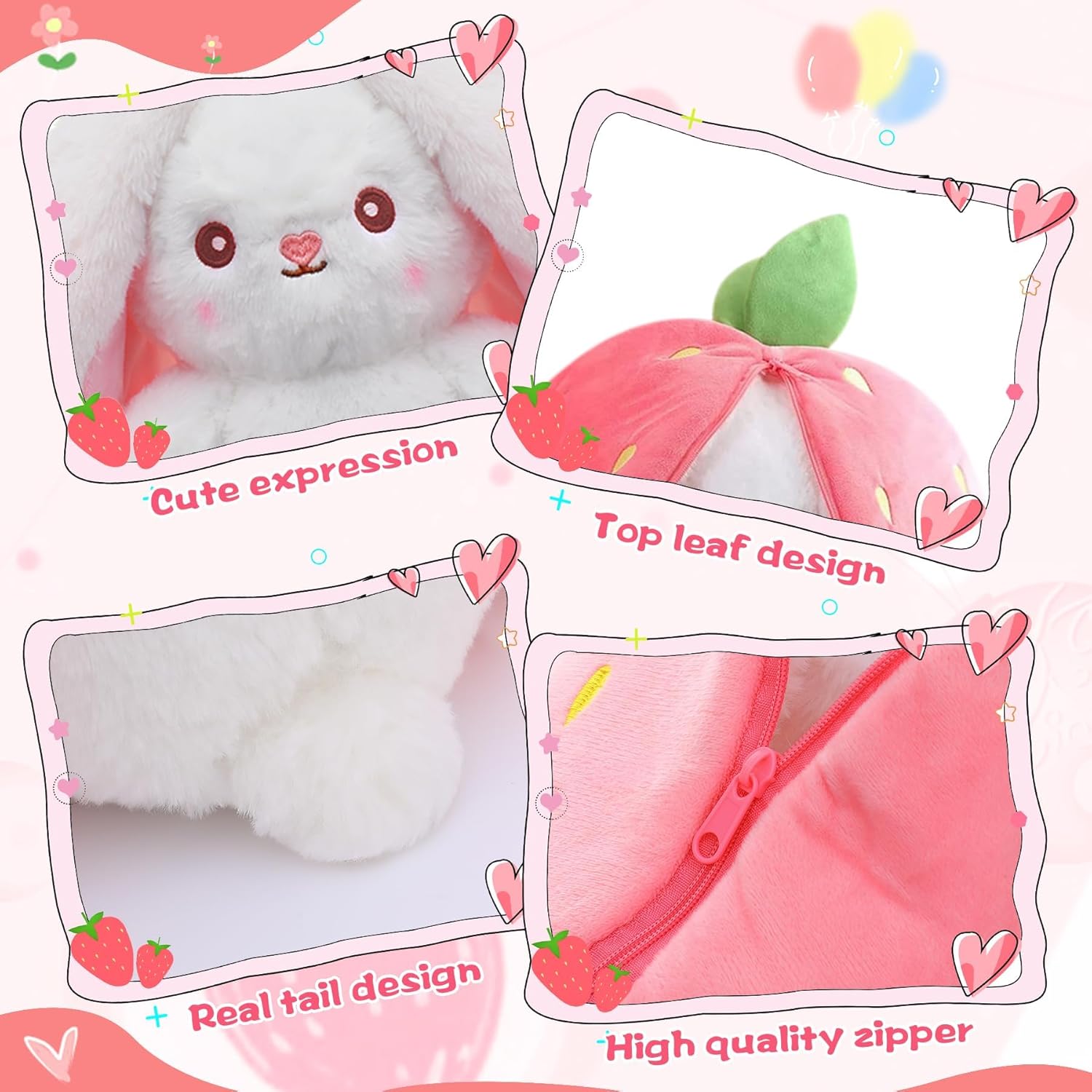 Thumbnail 2 de MIAODAM Bunny Stuffed 7 inch reversible plush 🐰