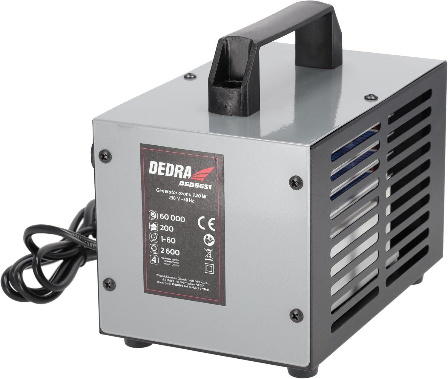 Detalle 2 de DEDRA 60000mg/h Ozon-Generator 120W