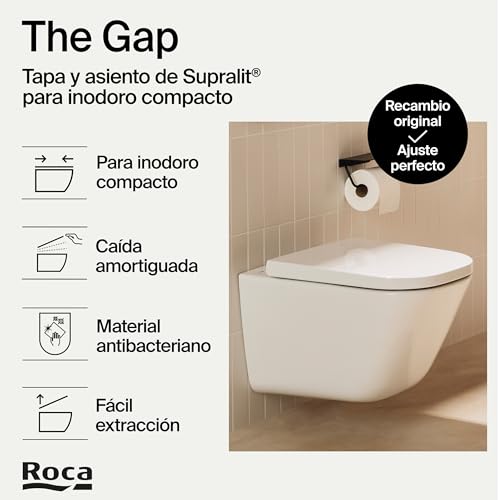 Thumbnail 3 de Roca The Gap A80173200B — Tapa y asiento Supralit blanco 🚽