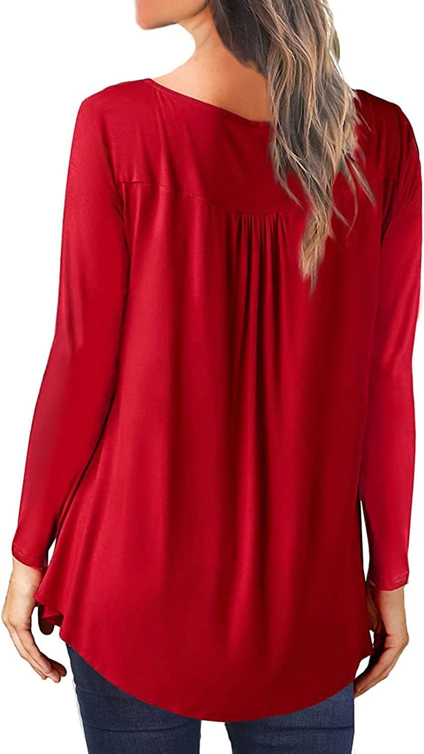 Thumbnail 2 de Ranphee Damen-Tunika-Shirt mit V-Ausschnitt und Knopfleiste
