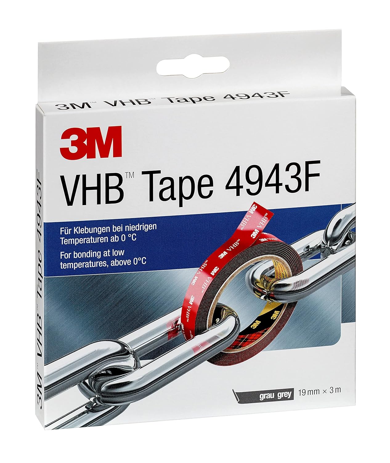 Thumbnail 6 de 3M Nastri Adesivi Vhb 5952F — 19 mm x 3 m, nero, spessore 1.1 mm, adesione eccellente su vernici a polvere e molte superfici